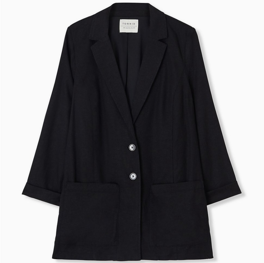 Torrid black linen casual blazer size 1x